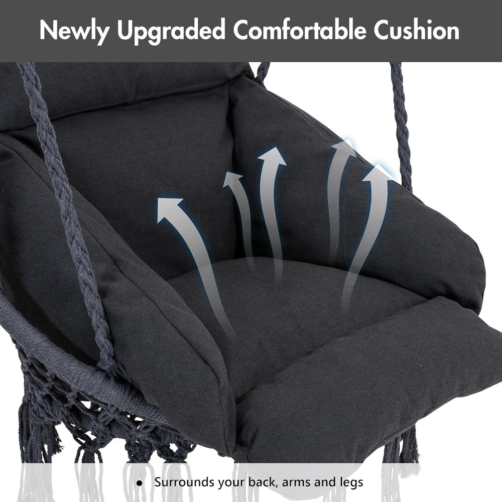 ANOW Hanging Swing Chair with Stand Included, Heavy Duty Hammock Chair with S...