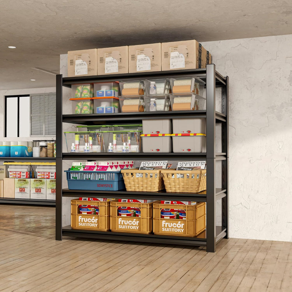 36" W Garage Shelving,5-Tier Heavy Duty Shelving Unit,Adjustable Metal S...