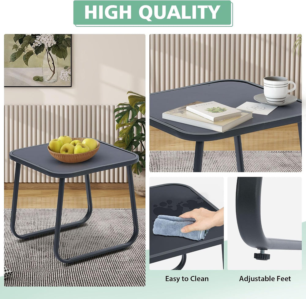 Ainfox 3 Piece Patio Furniture Set, All Weather Textile Outdoor Conversation ...
