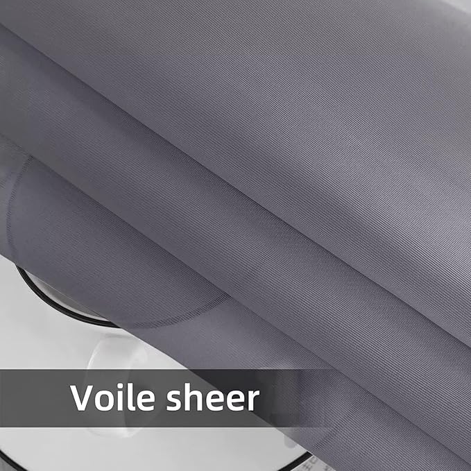 SpaceDresser Waterproof Outdoor Sheer Curtains for Patio - 4 Panels Rod Pocke...