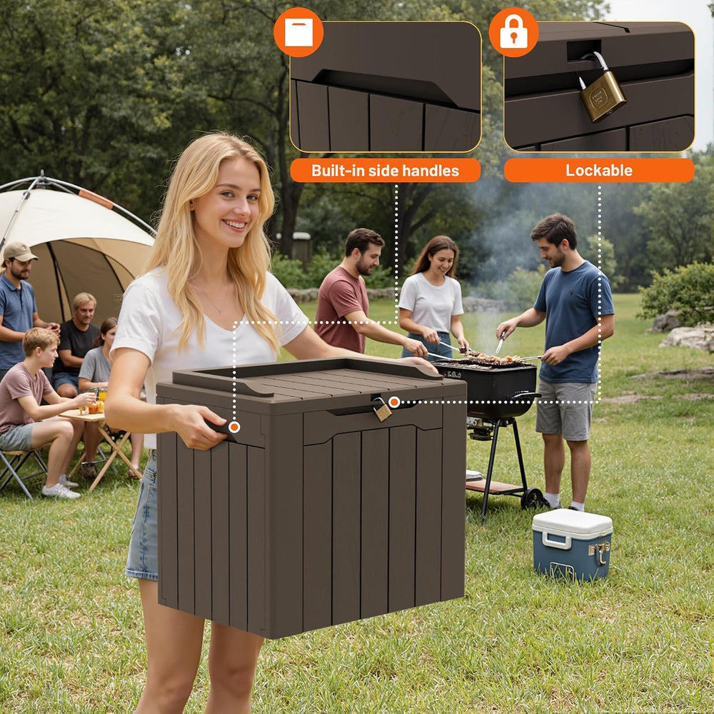 32 Gallon Deck Box Outdoor Indoor Waterproof Storage Box for Patio Furniture,...