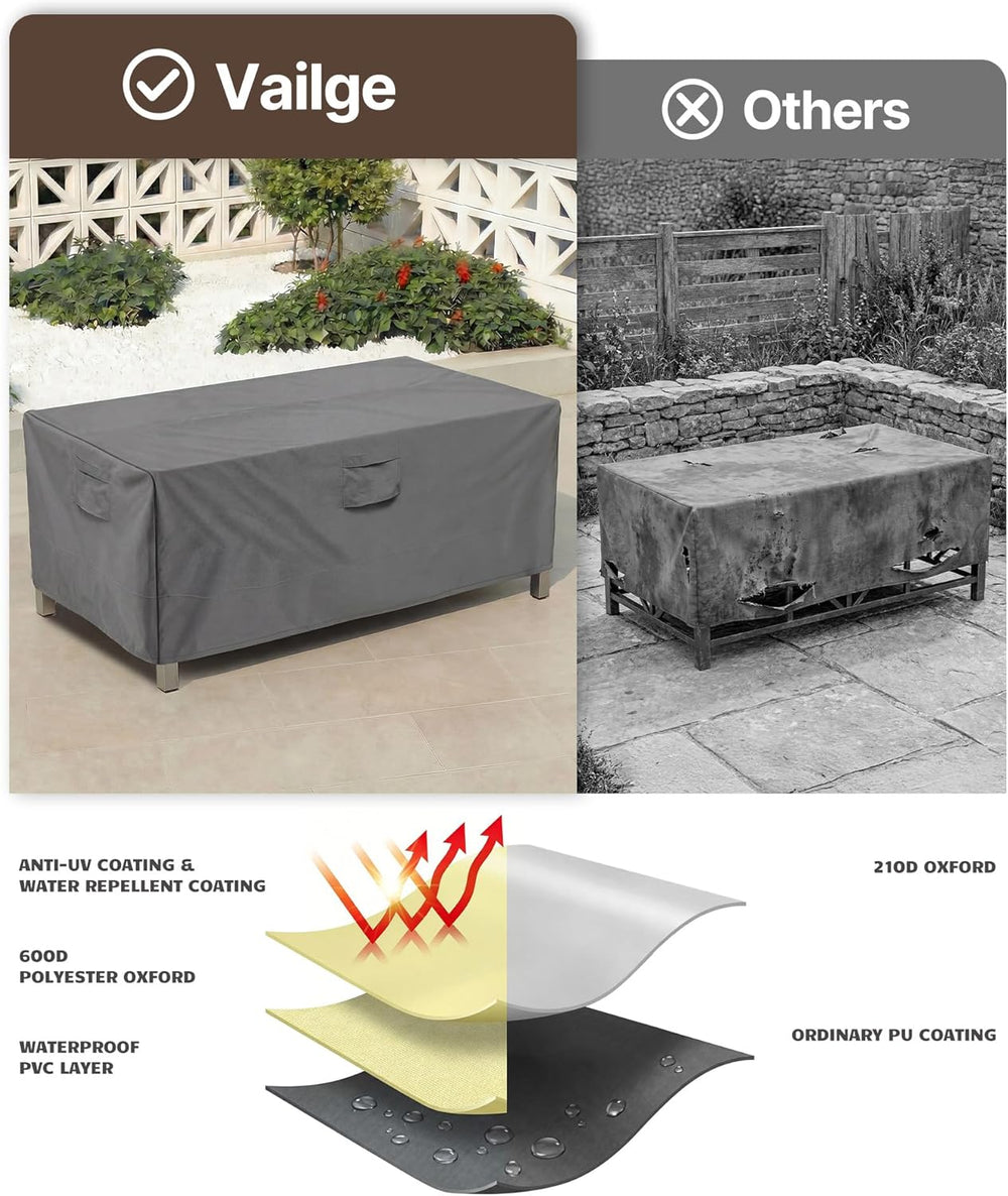 Vailge Outdoor Table Cover Rectangular, Patio Furniture Covers Waterproof