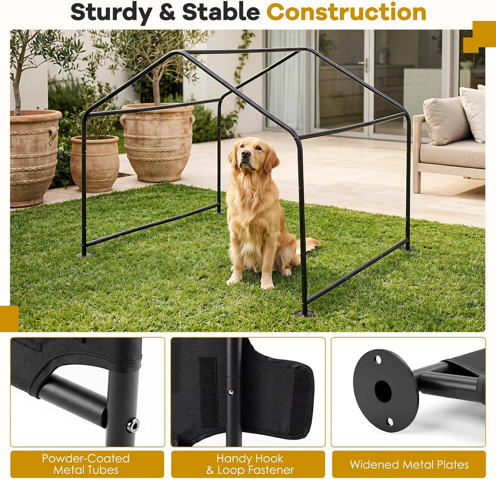 GIANTEX Outdoor Dog Shade Shelter with Waterproof Canopy, 4.2'x3.9'x3...