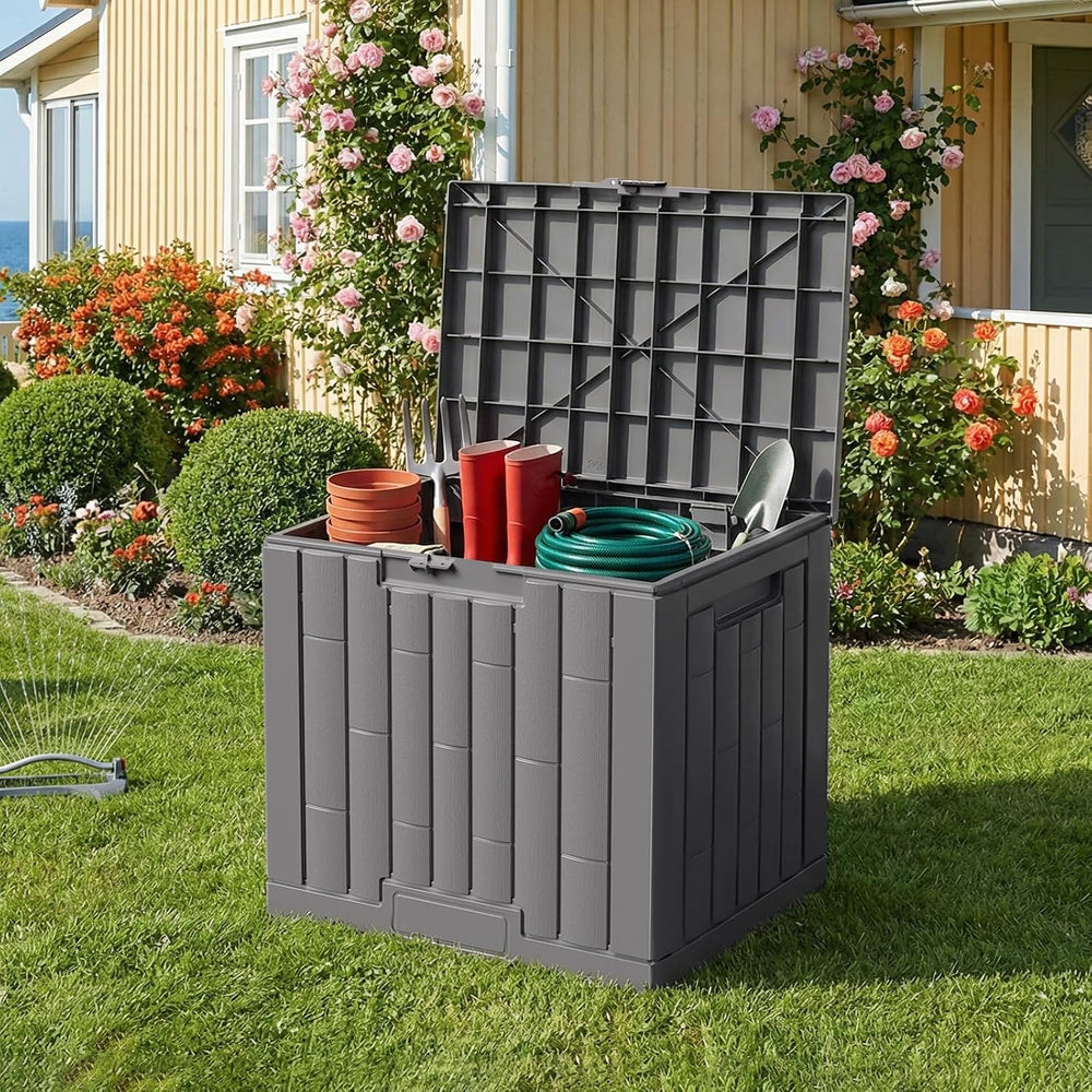 Jocoevol Deck Box 30 Gal, UV Resistant & Waterproof Outdoor Storage Box w...