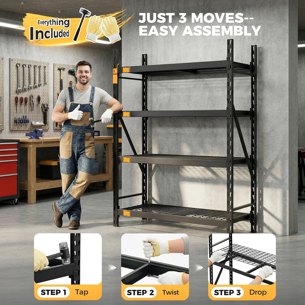 CAMMOO 6000LBS Heavy Duty Storage Shelves, 72''W x 24''D x 72...