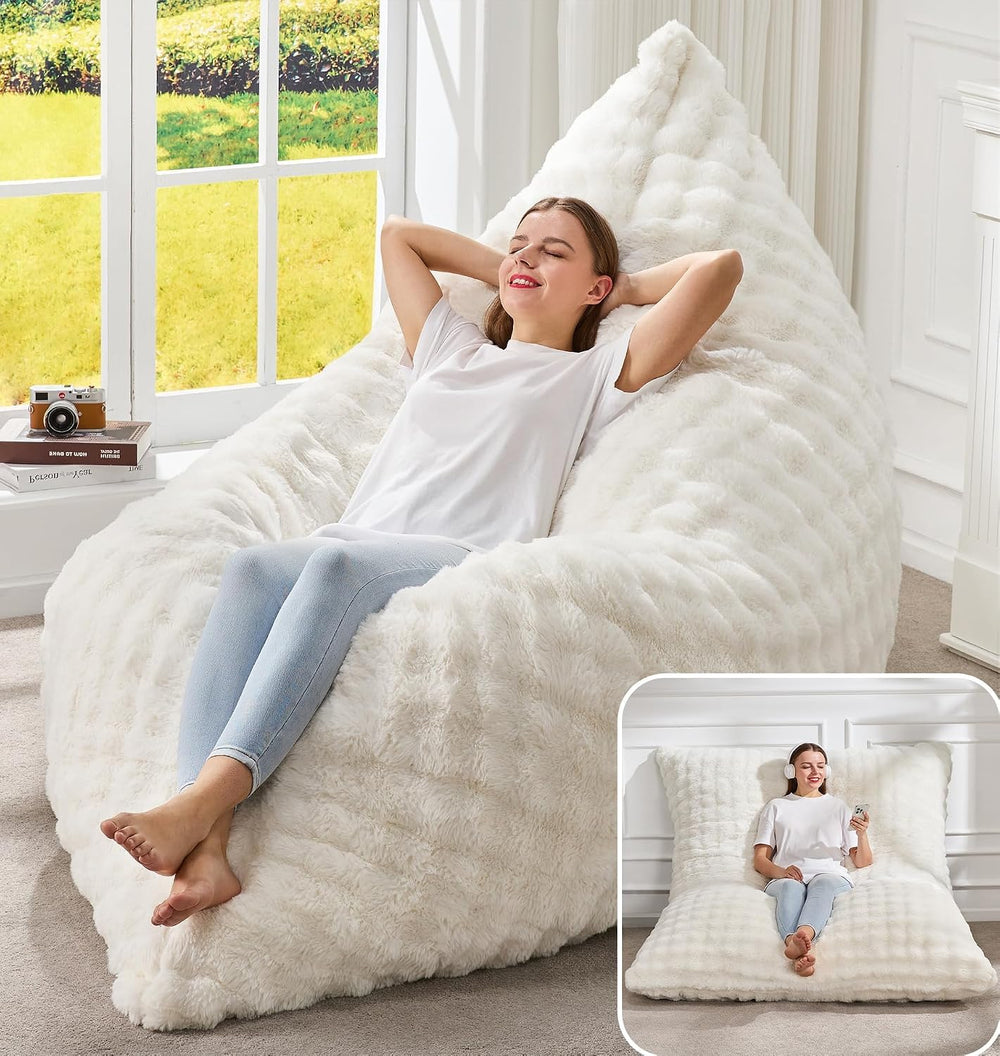 Hobestluk Adult Bean Bag Chair 3 in 1 Convertible Large Bean Bag Sofa