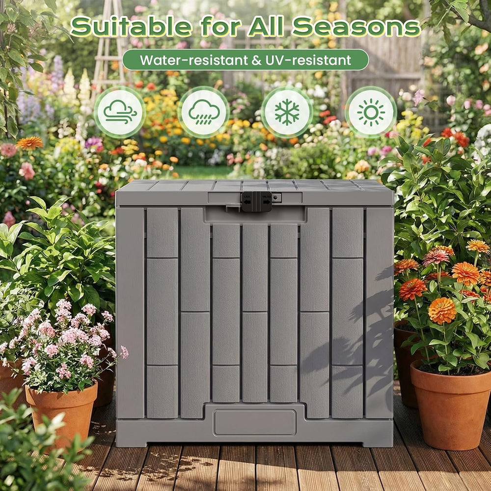 Jocoevol Deck Box 30 Gal, UV Resistant & Waterproof Outdoor Storage Box w...