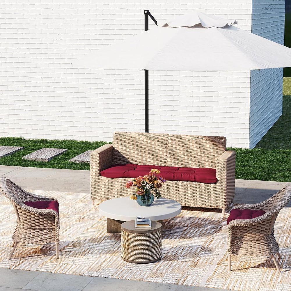 Outdoor Wicker Chair Cushions 3 Pieces, Burgundy