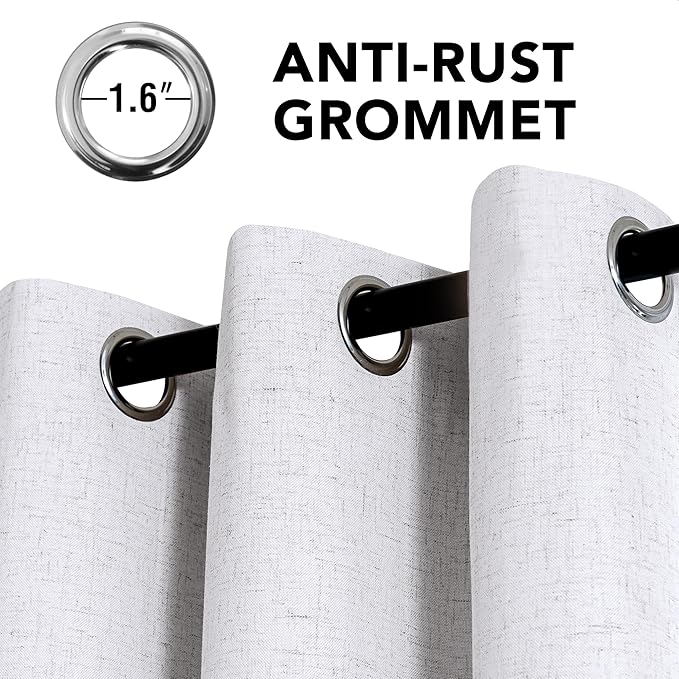 H.VERSAILTEX Linen Curtains 100% Blackout Curtains for Bedroom 108 inch Long ...