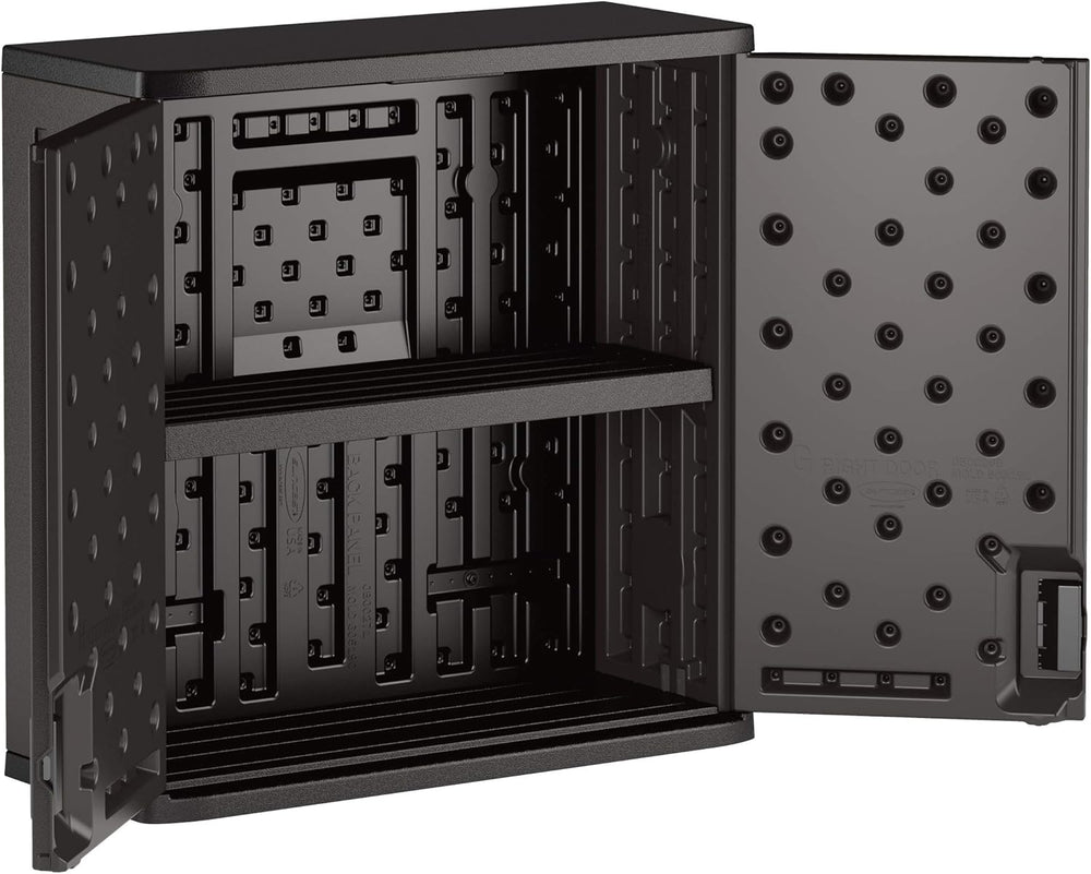 Suncast 4 Cu Ft. Commercial Heavy-Duty Resin Wall Cabinet, Lockable, Black