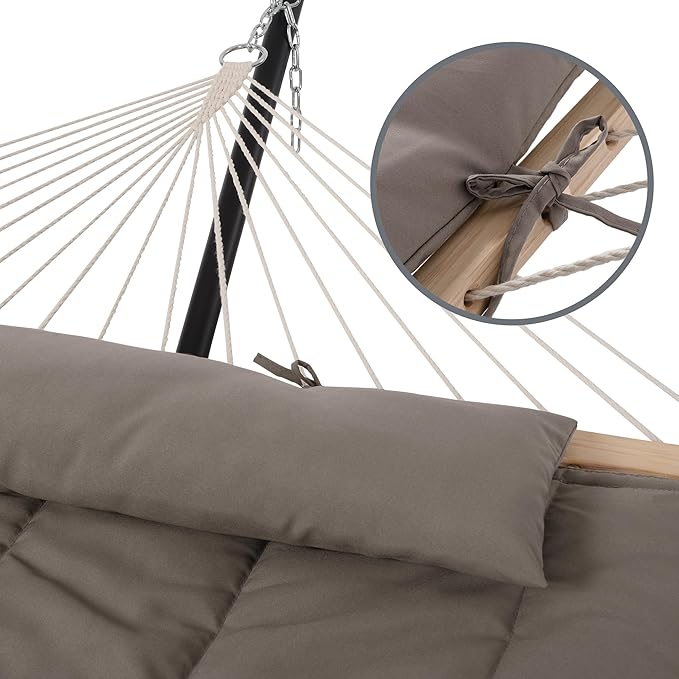 SUNCREAT Hammocks Two Person Hammock with 12ft Stand Included, Max 475lbs Cap...