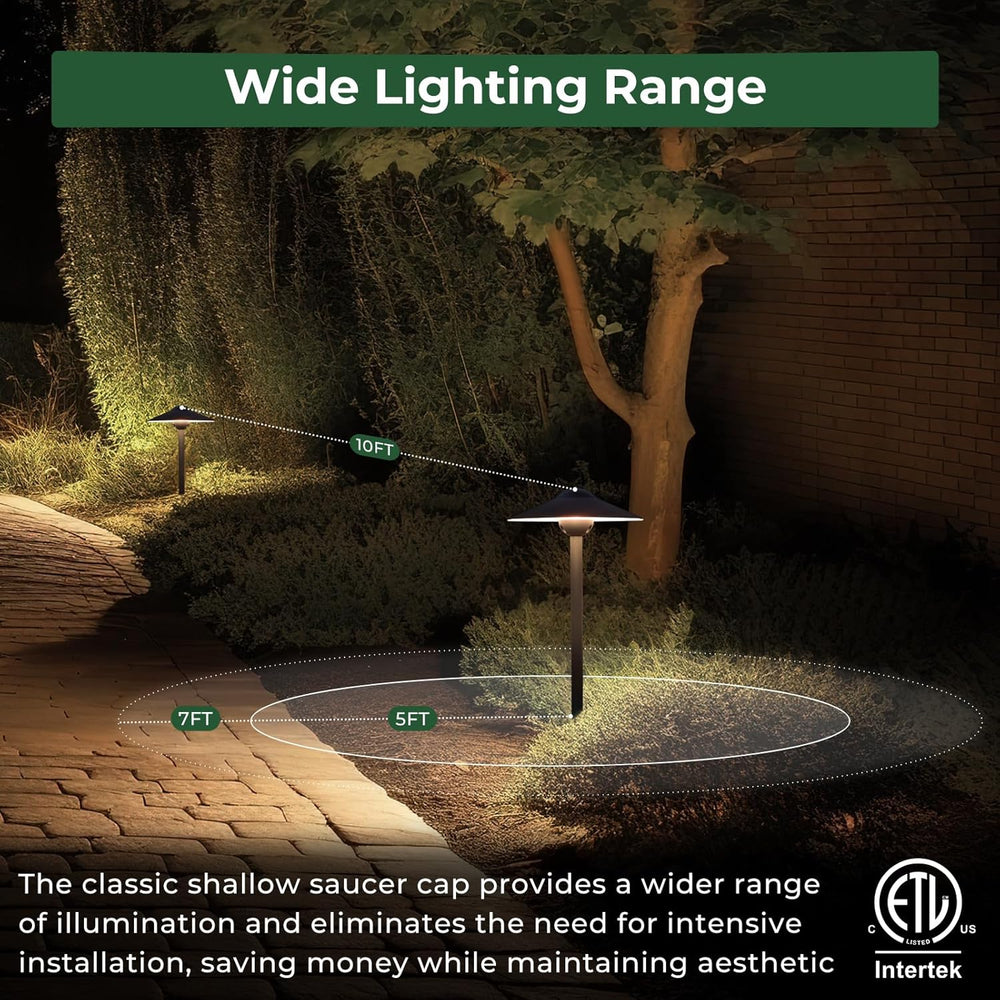 Low Voltage Pathway Lights (8.5'' Shade, 21.5'' Tall),12V Out...