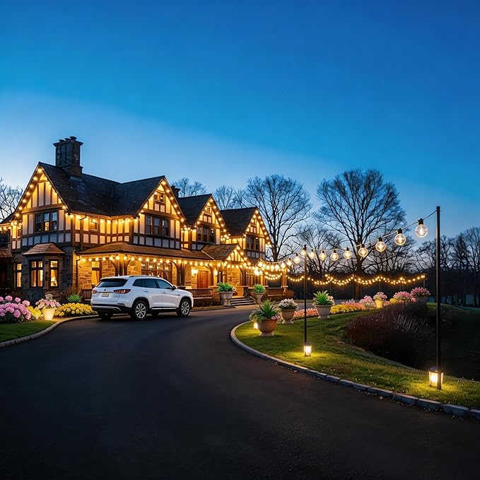 RTTY Classic 300FT Modular Professional Outdoor String Lights System with 111...