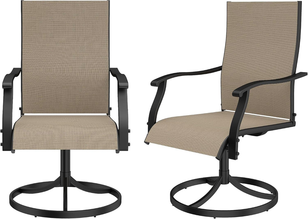 Patio Chairs Set of 2, Outdoor Chairs Set of 2, Khaki
