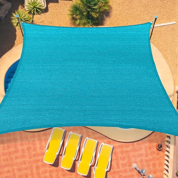 12'x16' Sun Shade Sail Curved Commercial Outdoor Shade Cover Turquois...