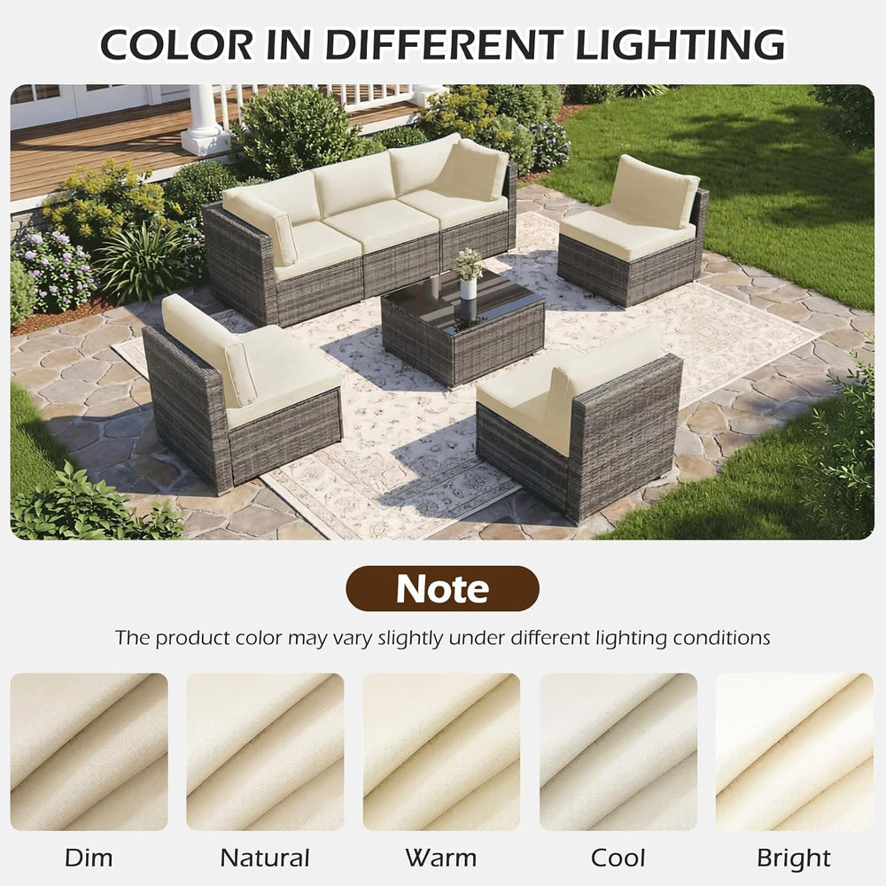 HOMREST Replacement Cushions for Outdoor Furniture, 25.4x25.4 Inch 14-Piece P...