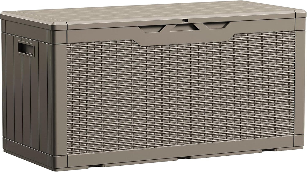 Devoko 100 Gallon Waterproof Deck Box, Resin Large Outdoor Storage Box