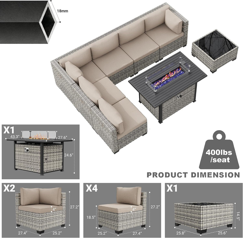 Outdoor PE Wicker Rattan Modular Patio Sectional Sofa Set