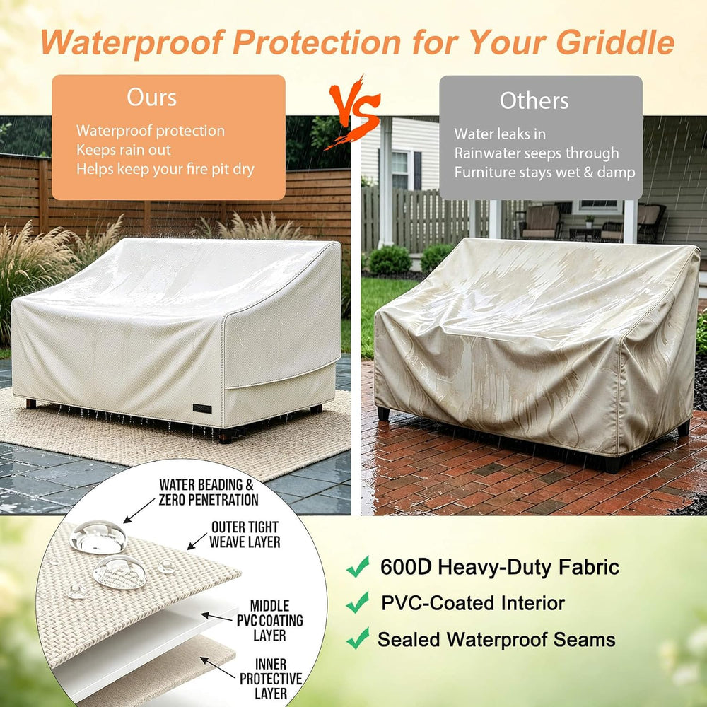 NettyPro Outdoor Patio Loveseat Sofa Cover Waterproof, 58"W x 37"D ...