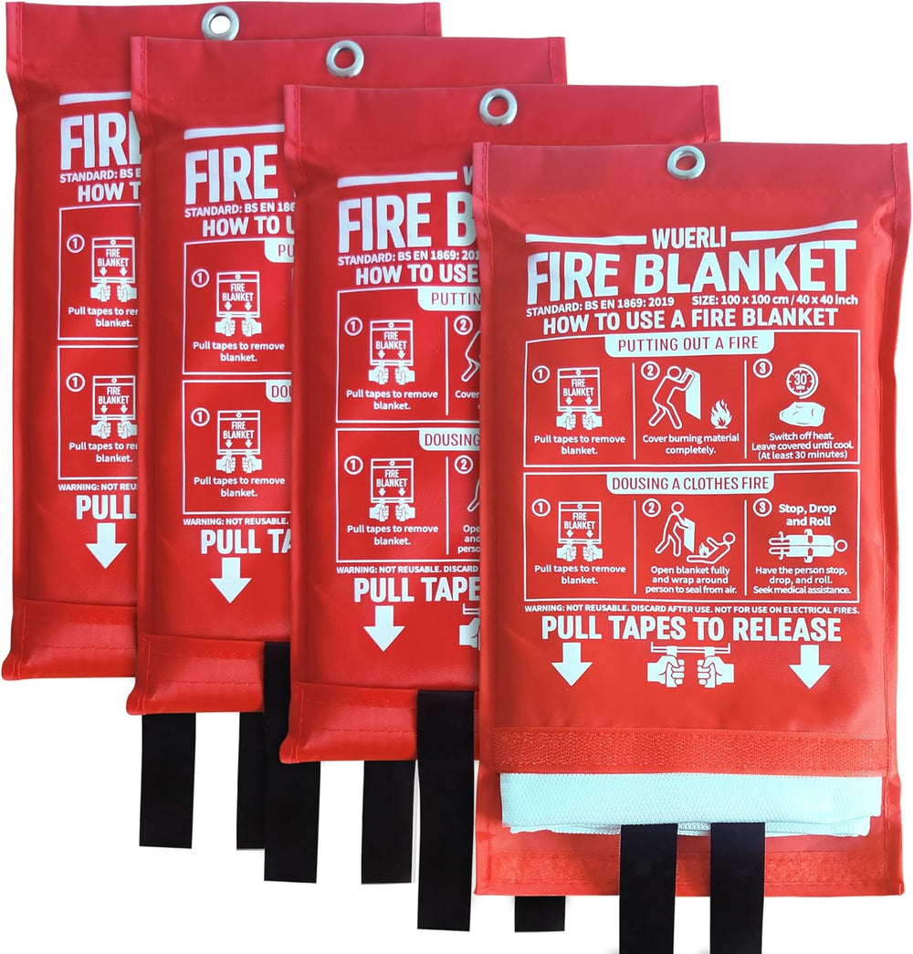 Fire Blanket for Home and Kitchen,40" x 40",4 Pack,Emergency Fire B...