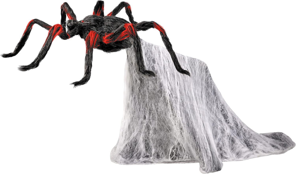 Spirit Halloween 21 Inch LED Red and Black Jumping Spider Animatronic, Multic...