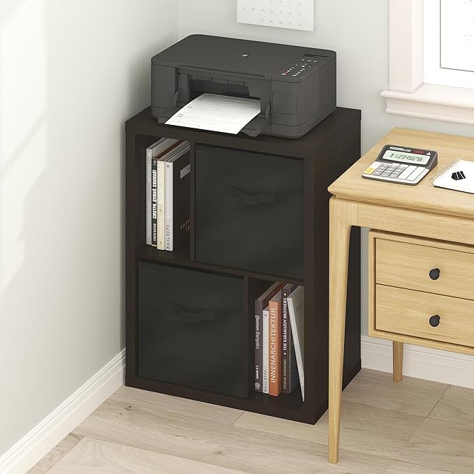 Furinno Viola Storage Shelf, 4-Tier Storage Rack with Bins, Book Shelf, Books...