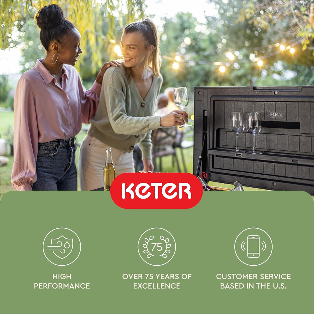 Keter 89.8 Qt Portable Outdoor Patio Cooling Chest, Graphite