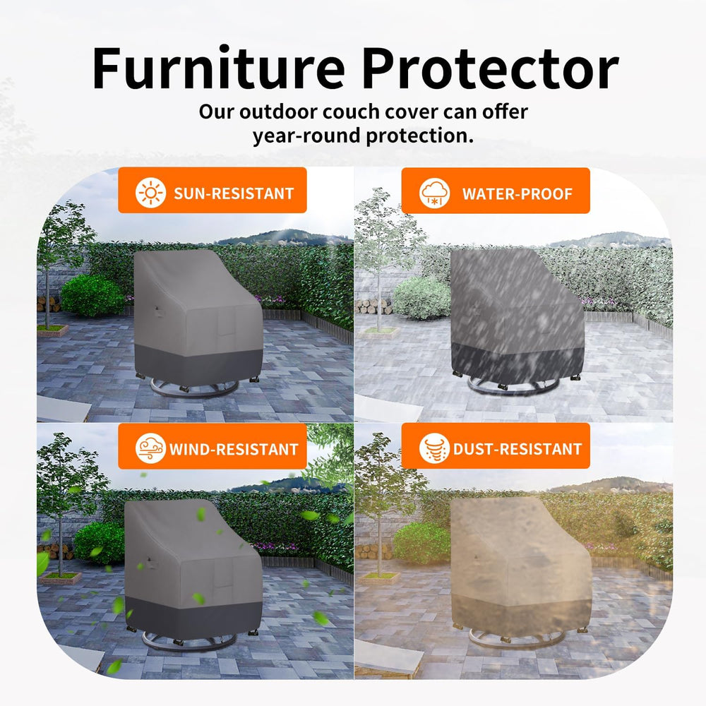 Easy-Going Waterproof Outdoor Swivel Chair Cover, 2 Pack-35Wx37Dx38.5H inch