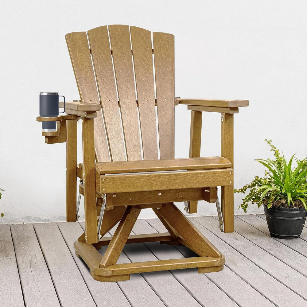 LETKIND Adirondack Swivel Glider Chair, Weather Resistant Adirondack Outdoor ...