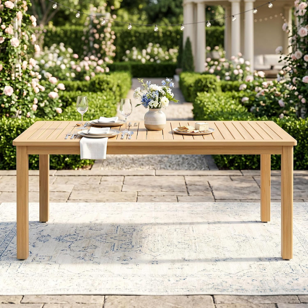 Wisteria Lane Acacia Outdoor Dining Table, 68"×32" Patio Dining Tab...