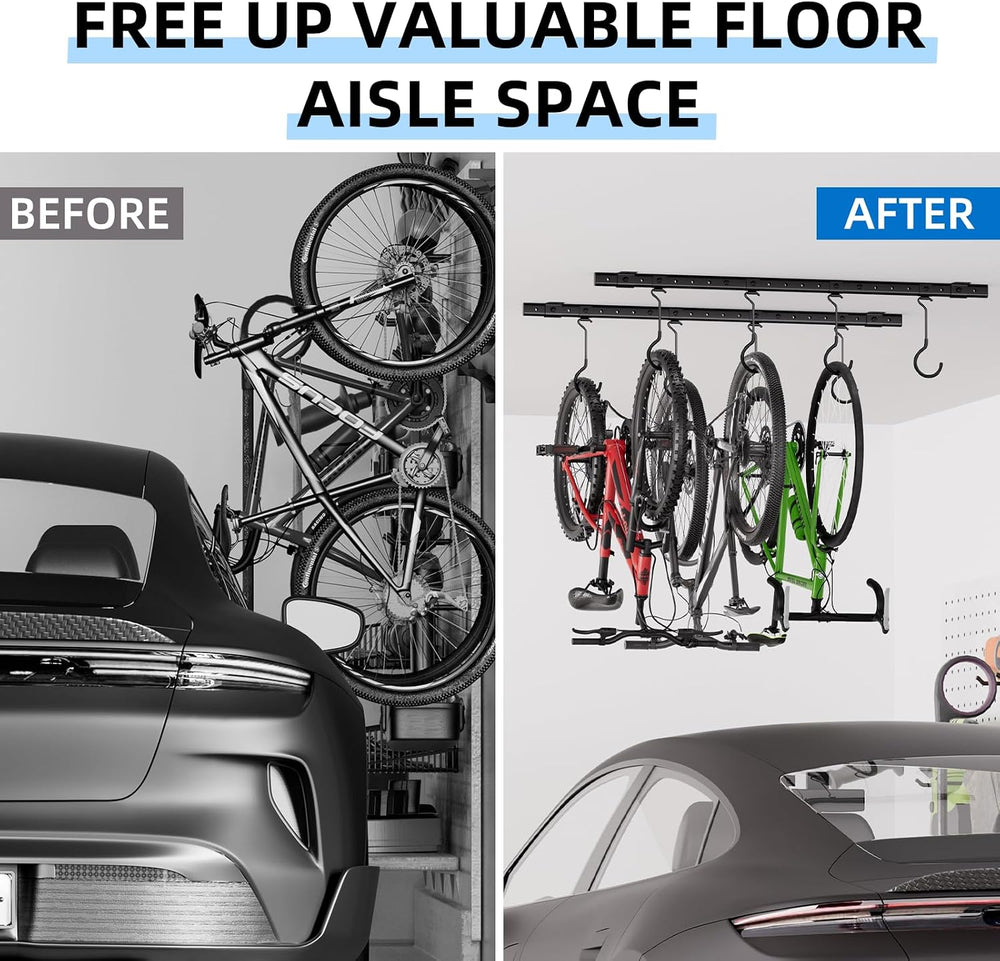 Urban Deco Ceiling Mounted Bike Rack for Garage, Indoor Metal Bike Hanger wit...