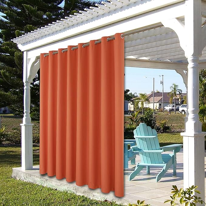 BONZER Waterproof Indoor/Outdoor Curtains for Patio Thick Privacy Wide Gromme...