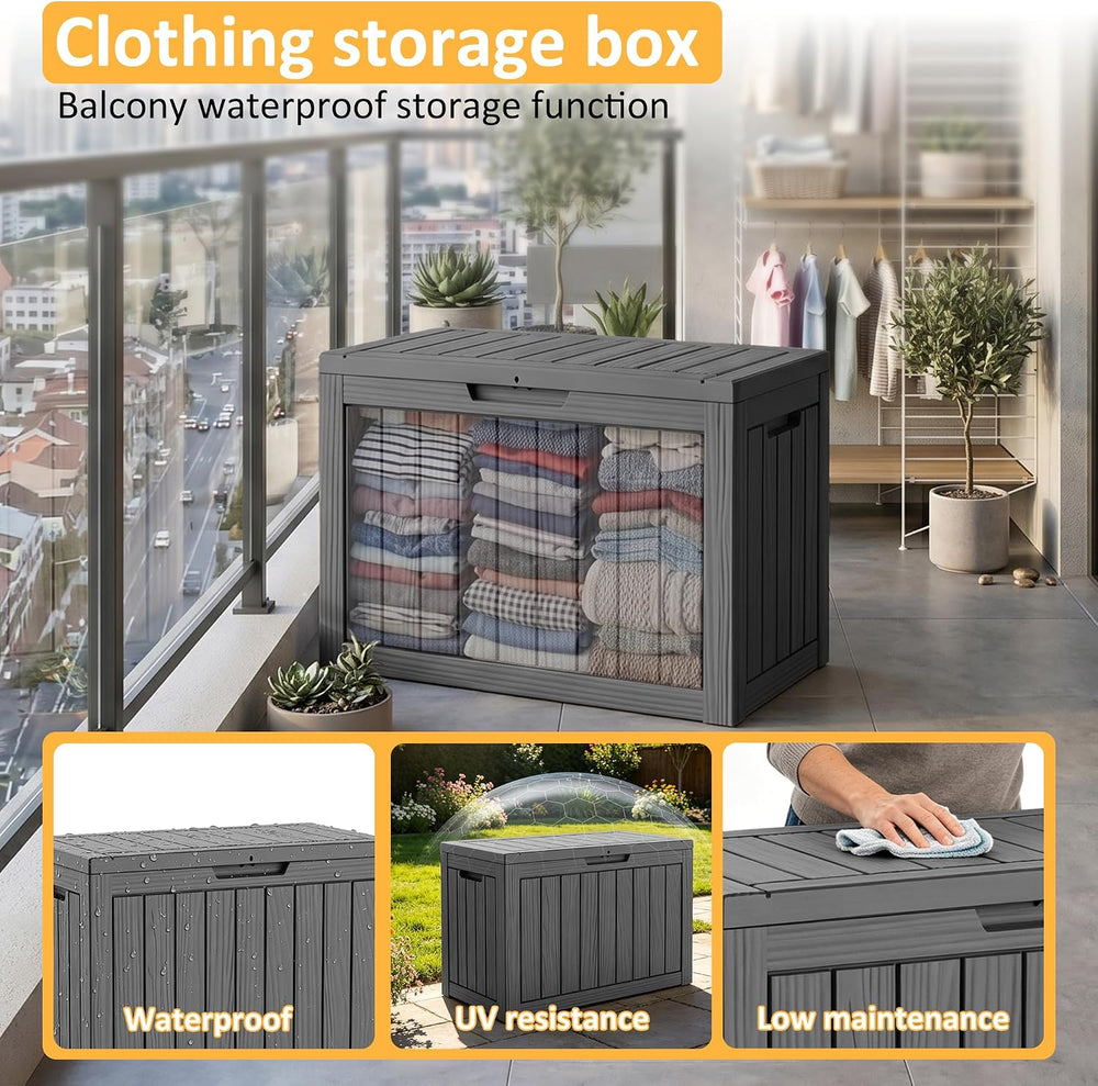 Package Delivery Box, Lockable Resin Outdoor Package, Waterproof Deck Box for...
