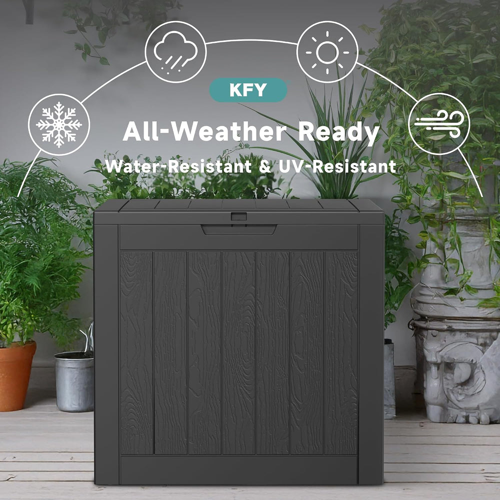 30 Gallon Waterproof Resin Deck Box, UV Resistant Outdoor Storage for Garden,...