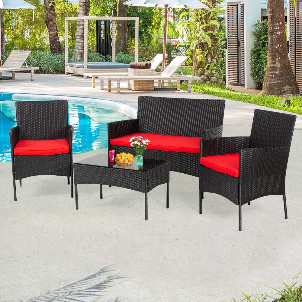 PayLessHere Outdoor Furniture Set 4Pc Modular Patio Furniture Set Water Resis...