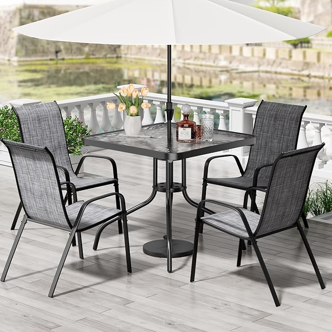 TLSUNNY Patio Dining Set 5 Pieces, All Weather Outdoor Furniture W/30"X ...