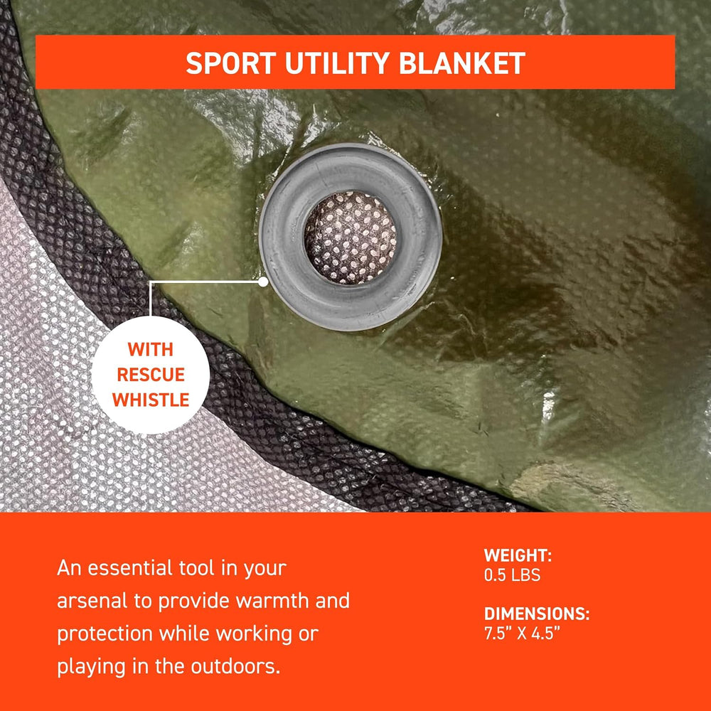 SOL Sport Utility Blanket, Reflects 80% Body Heat, Green, 83" x 60"