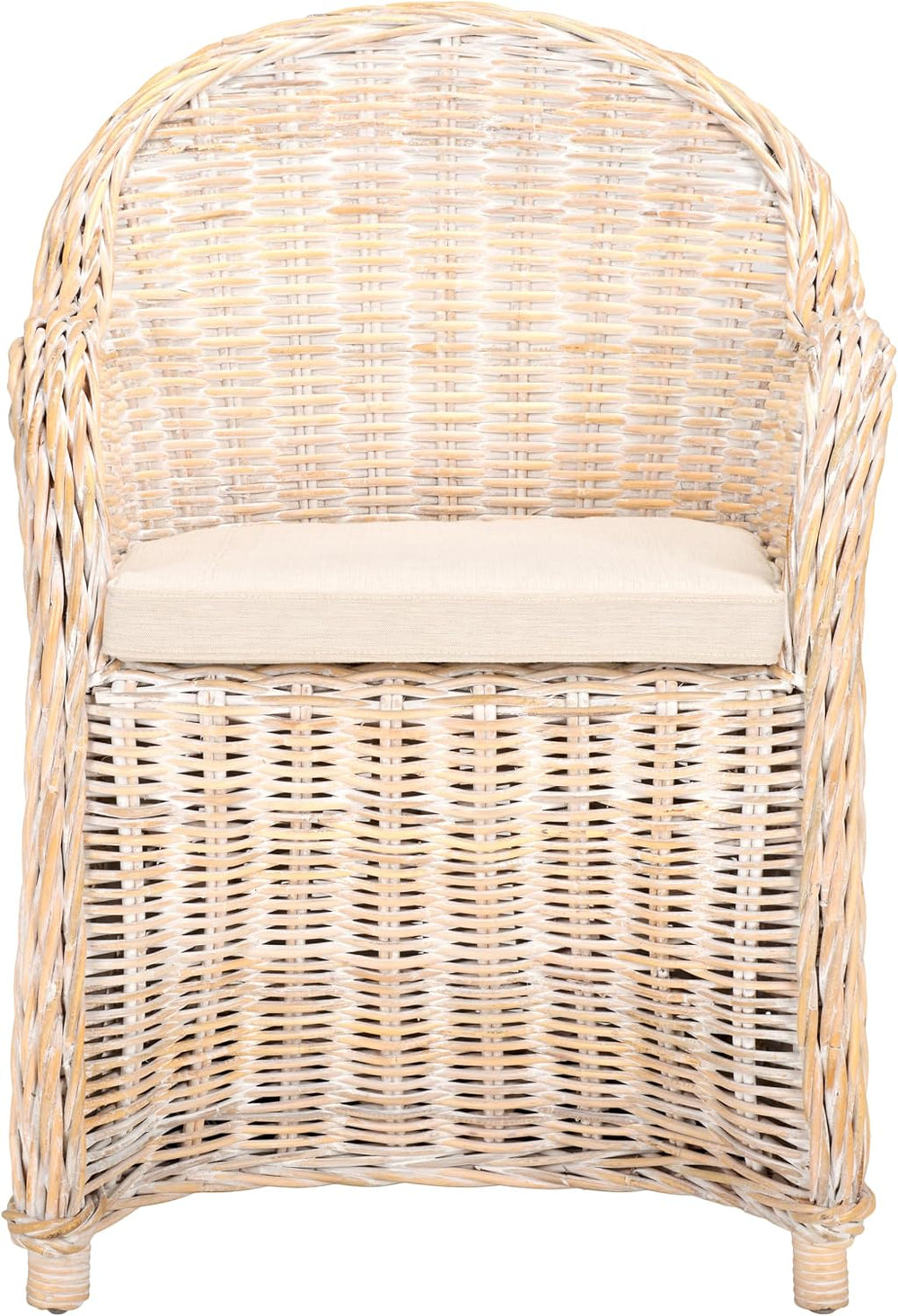 SAFAVIEH Callista Club Rattan Accent Chair, 24" White Washed SEA7001C