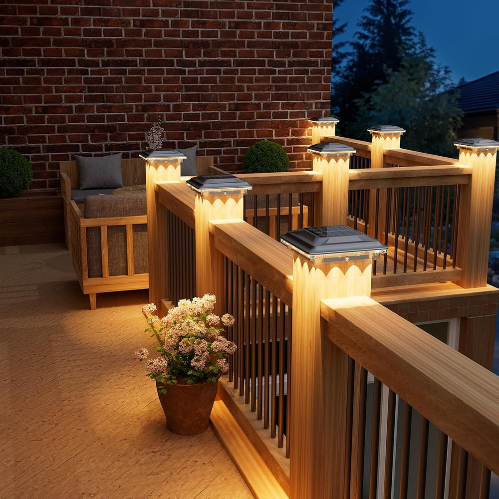 Upgraded Solar Post Cap Lights Outdoor 12pack, 3-in-1 Selectable Color (Warm ...
