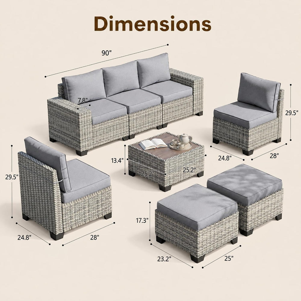 Outdoor Patio Furniture Set PE Wicker Rattan Outdoor Sectional Sofa