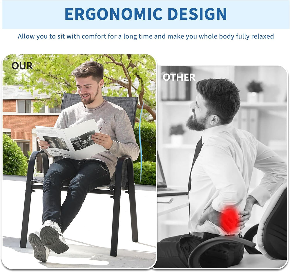 7 Pcs Outdoor Furniture Set w/ 60" Firepit and 6 Pieces Patio Chairs, 50...