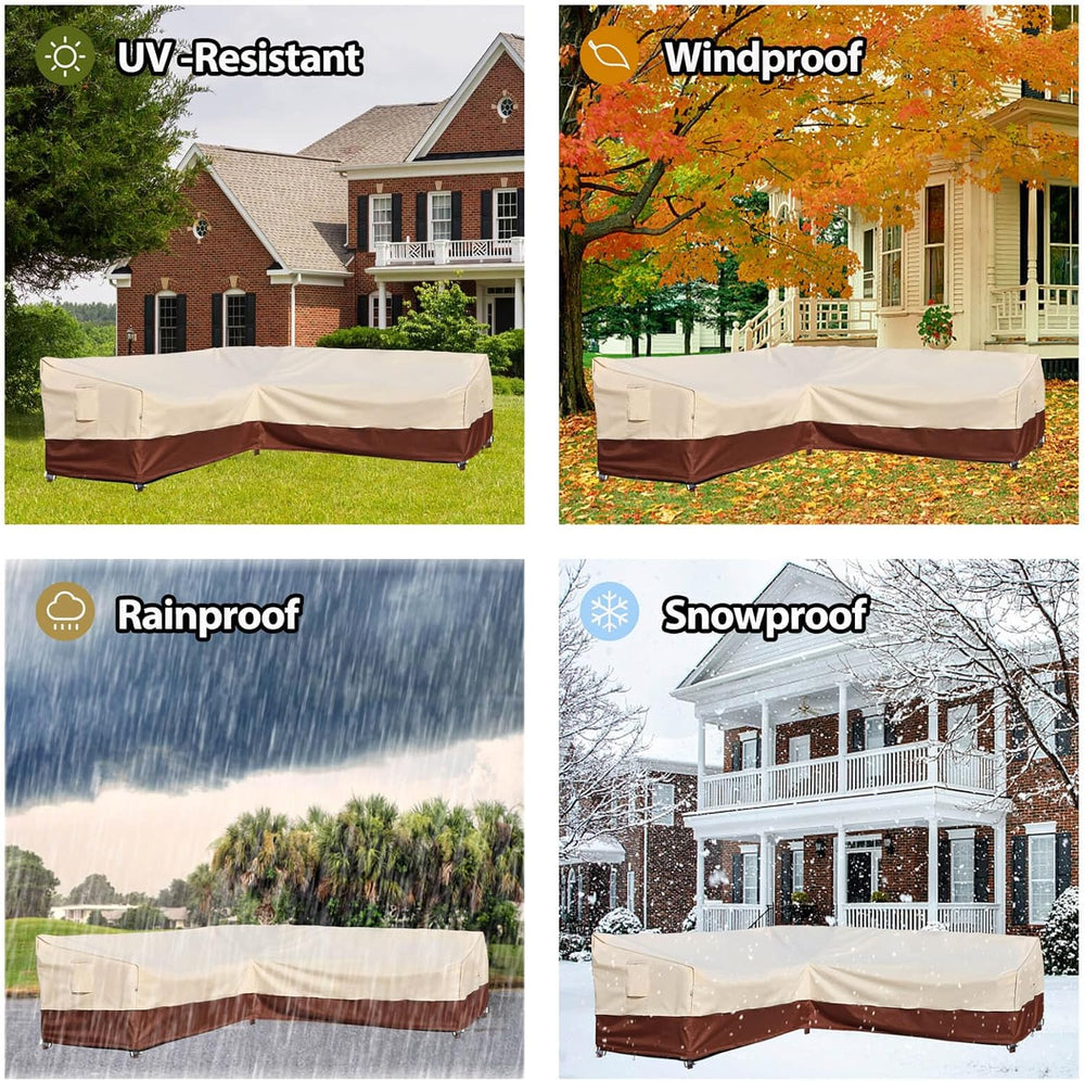 Outdoor Sectional Cover, 90-inch V-Shaped Patio Furniture Sofa Covers Waterpr...