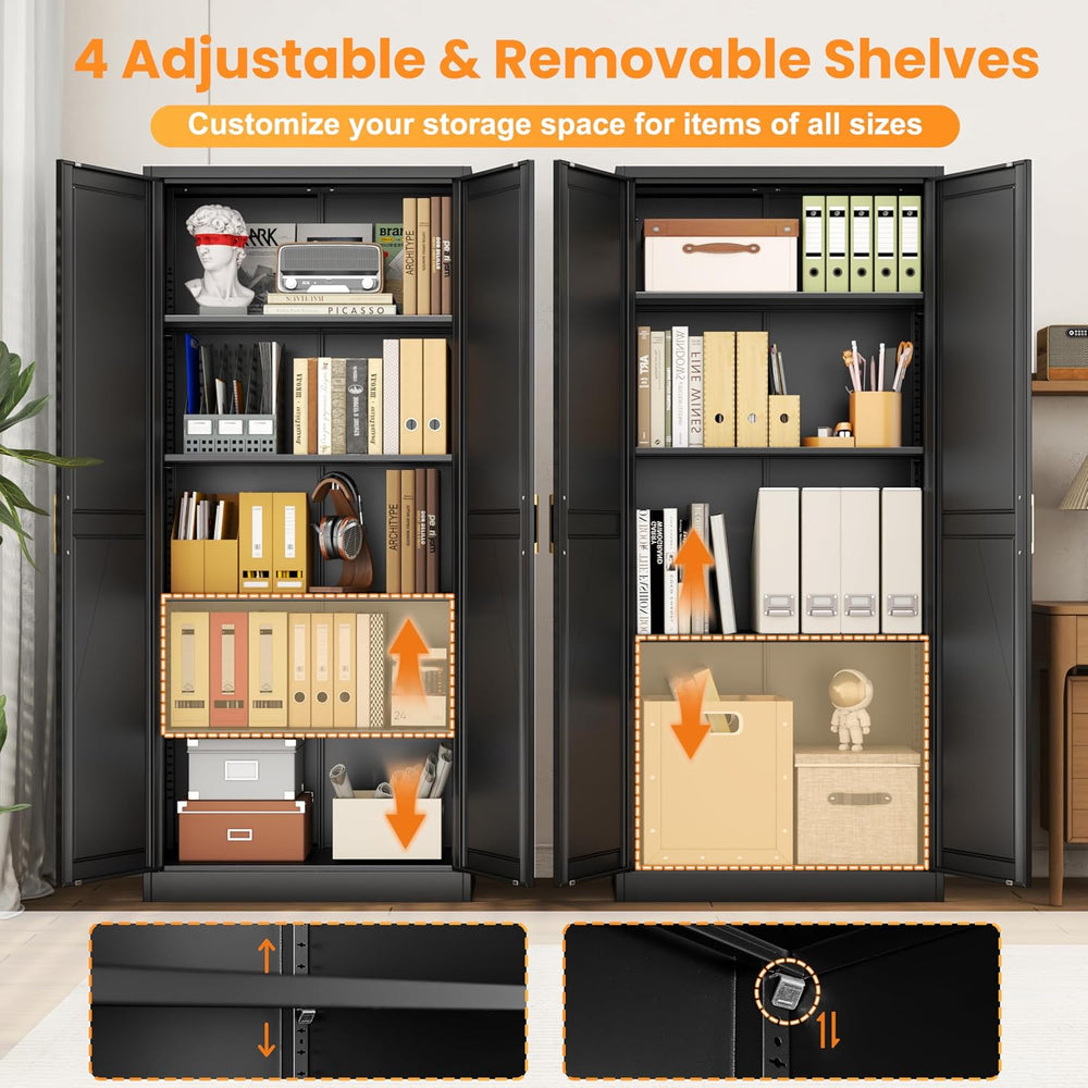 71" Metal Pantry Cabinet,Storage Cabinet with Doors and Shelves