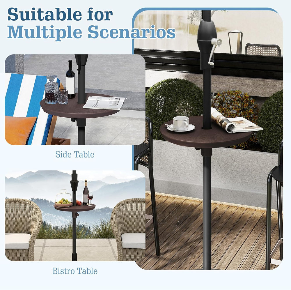 Tangkula 20" Round Umbrella Table with 1.5" & 1.9" Umbrell...
