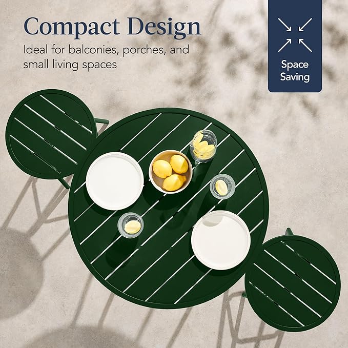 Best Choice Products 3-Piece Patio Dining Set, Bar Height, Outdoor Bistro Set...