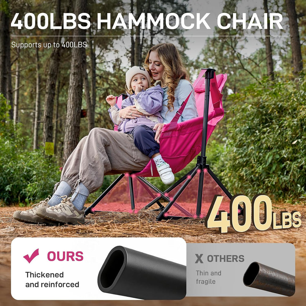 EVER ADVANCED Padded Oversized Hammock Camping Chair, Compact Heavy Duty Swin...