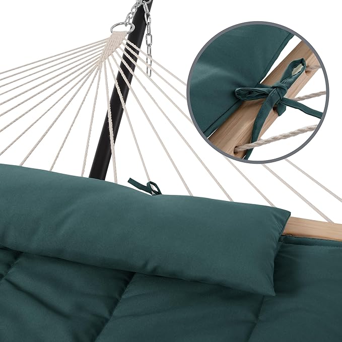 SUNCREAT Hammocks Two Person Hammock with 12ft Stand Included, Max 475lbs Cap...