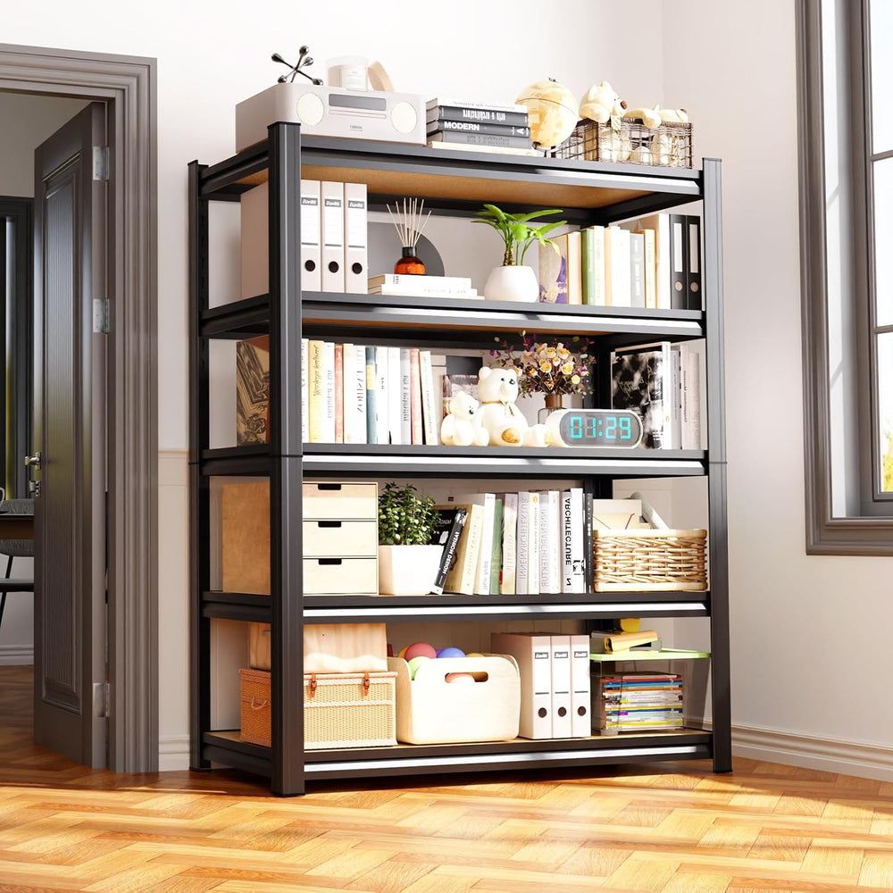 5-Tier Garage Shelving Heavy Duty Storage Shelves, Adjustable Shelving Unit, ...