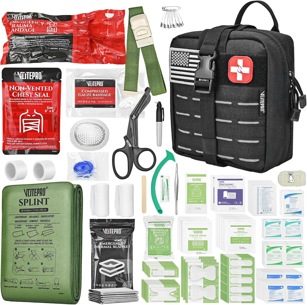 Advanced Trauma First Aid Kit - Emergency Camping Gear with Tourniquet Kit, C...