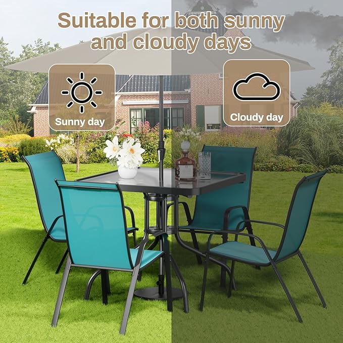 TLSUNNY Patio Dining Set 5 Pieces, All Weather Outdoor Furniture W/30"X ...